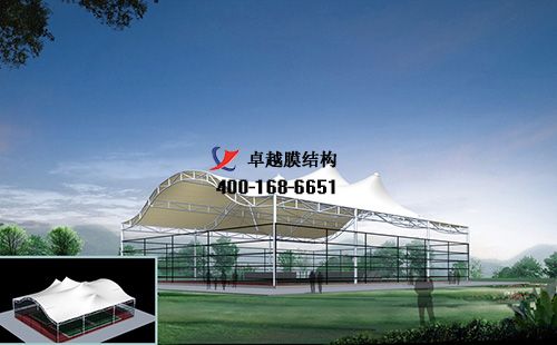  麗江膜結(jié)構(gòu)網(wǎng)球場門球場籃球場（麗江市體育場-籃球館）設(shè)計(jì)施工安裝案例