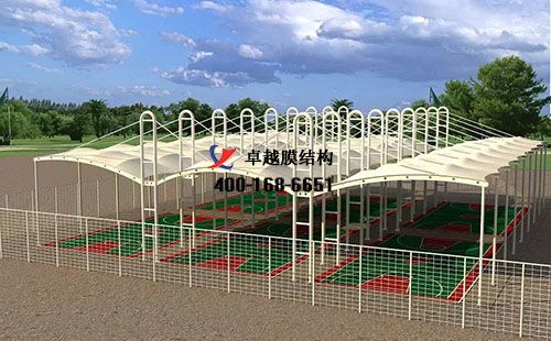  普洱膜結(jié)構(gòu)網(wǎng)球場門球場籃球場（普洱星銳籃球公園）設(shè)計(jì)施工安裝案例