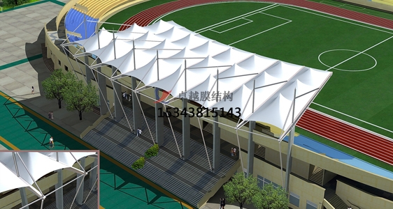 鶴壁浚縣體育公園膜結(jié)構(gòu)【看臺(tái)雨棚】門(mén)球場(chǎng)案例