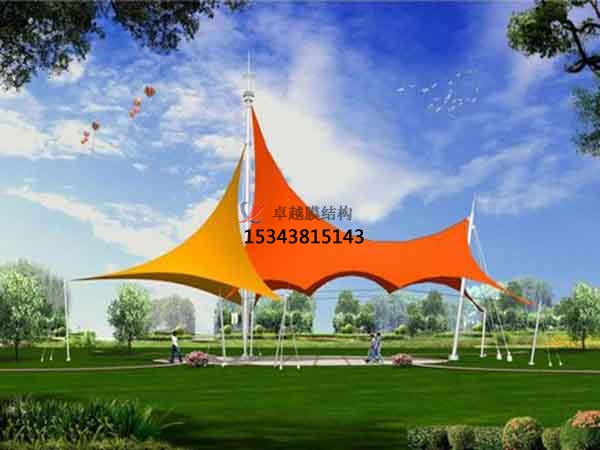 濮陽商業(yè)廣場<font color='red'>張拉膜結(jié)構(gòu)</font>景觀棚/雨棚設(shè)計搭建